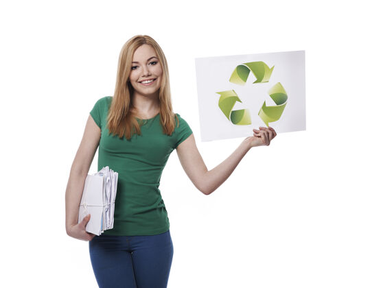 文件别忘了回收利用金发环境保护社会意识符号