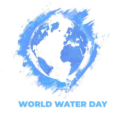 水彩画水彩蓝世界水日环境地球水日