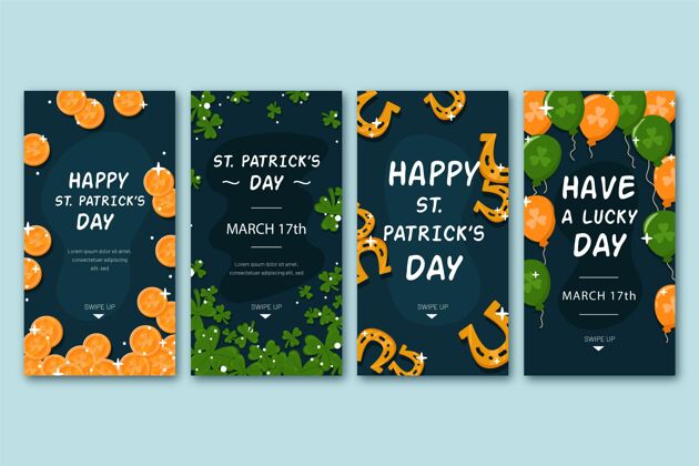 爱尔兰圣帕特里克日instagram故事庆典圣帕特里克日平面设计