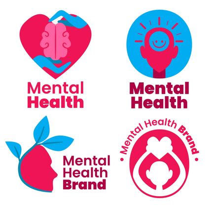 企业标识平面心理健康标志模板集公司标识套装企业标识