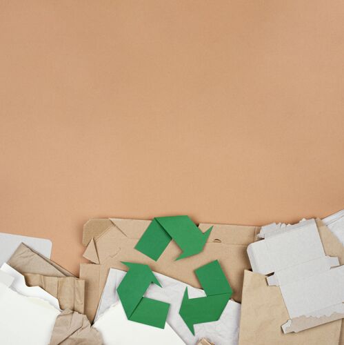 纸袋回收概念平放设置包装袋