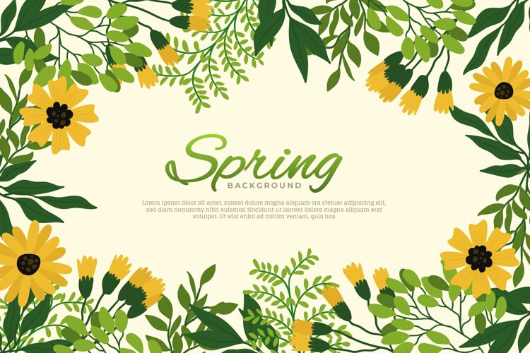 春天美丽的平面设计春季壁纸与鲜花墙纸平面季节