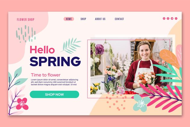 开花平面设计SpringWeb模板网页模板春天的时间登陆页