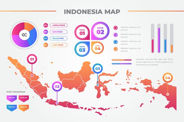 地图印尼地图信息图选项梯度图形