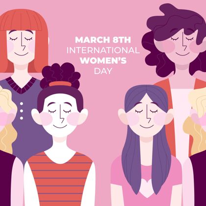 3月8日平面国际妇女节插画庆典女性手绘