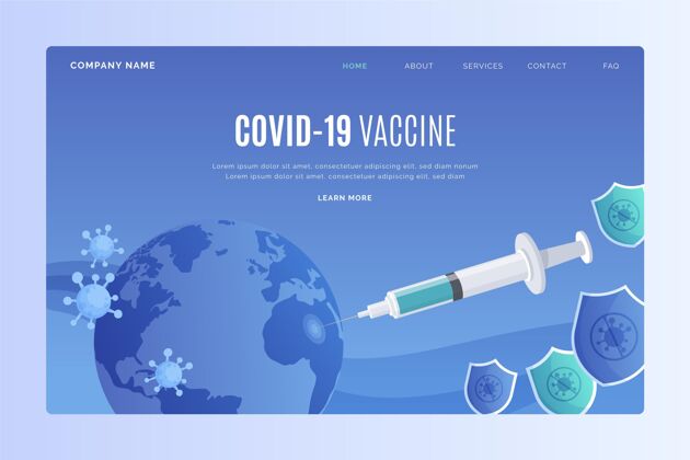 健康手绘冠状病毒疫苗登陆页平面设计病毒Covid19