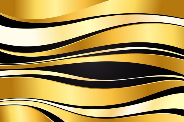 设计平滑的金色波浪壁纸概念背景波浪