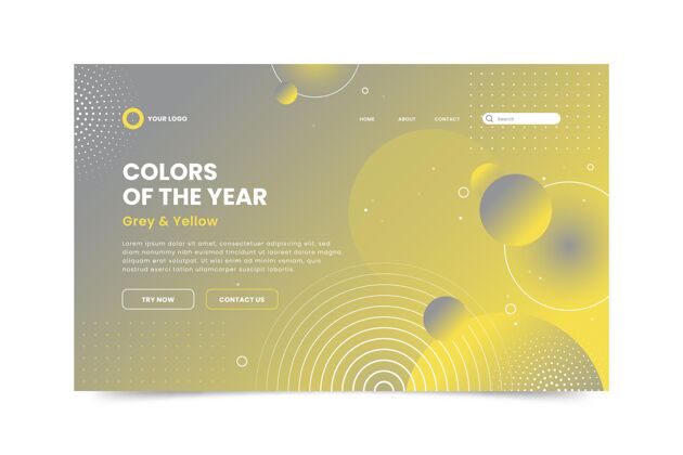 主题黄色和灰色登录页的概念网页模板业务设计