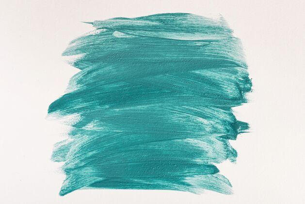 颜料蓝色油漆笔触平放在表面上材料液体粘度