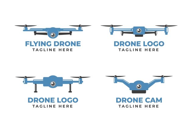 公司单色蓝色平面设计无人机标志收集标签线企业标识标识