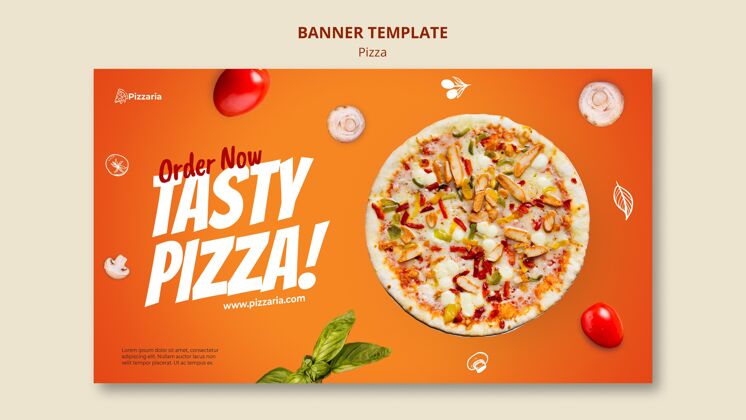印刷模板披萨横幅模板风格模板比萨饼