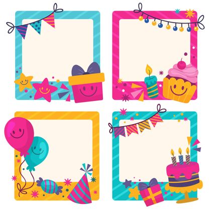 出生画生日拼贴框架收集生日快乐年度节日
