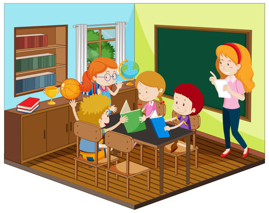 阅读老师和学生在教室里摆设家具教室教育伴侣