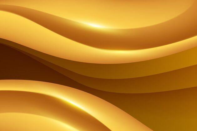抽象平滑的金色波浪背景金色金色波浪设计