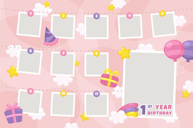 多彩生日拼贴框架收集在平面设计生日快乐平面设计生日
