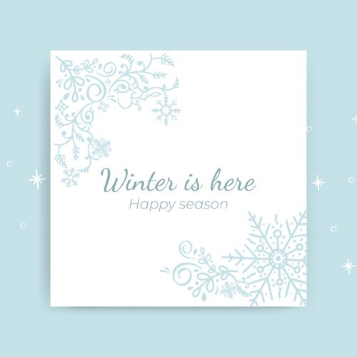 准备印刷冬季装饰卡模板模板准备冬天