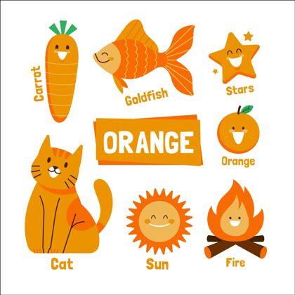 收集橙色的单词和元素包在英语里教育教育英语