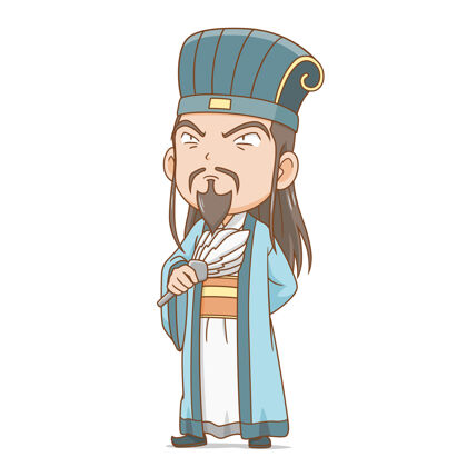 历史中国古代哲学家的卡通人物服装人物老师