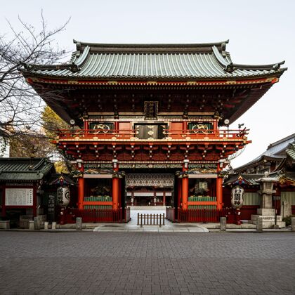 传统宏伟的传统日本木制寺庙日本建筑建筑