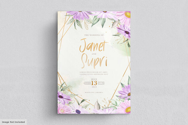 设置用柔软的菊花做成的结婚卡片收集柔软优雅