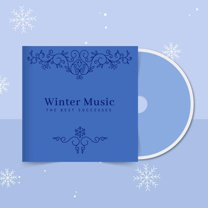 雪冬季装饰cd封面模板模板Cd封面Cd