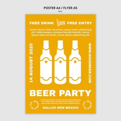 传单啤酒派对模板海报聚会啤酒酒吧