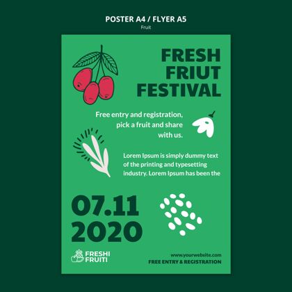 海报水果节模板海报健康营养维生素