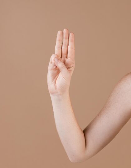 聋子手语教学特写概念信息手语
