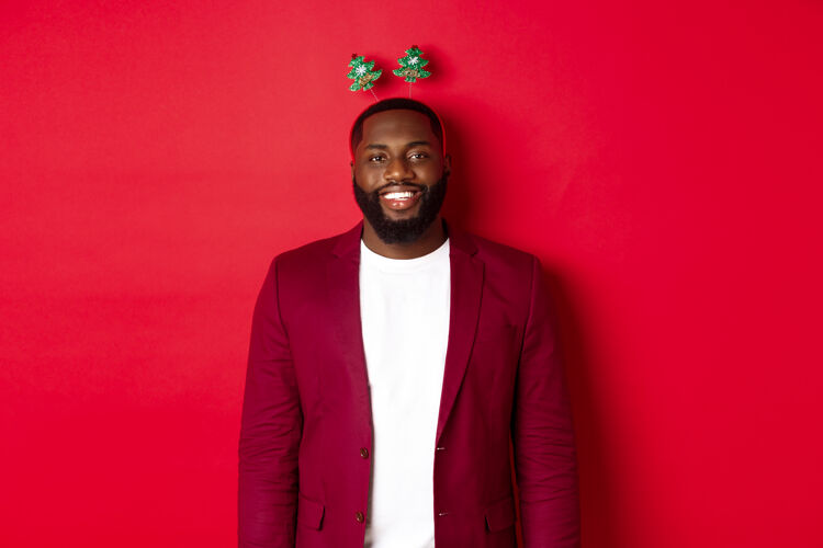 头带圣诞快乐非洲裔美国人新年快乐帽子站立时尚