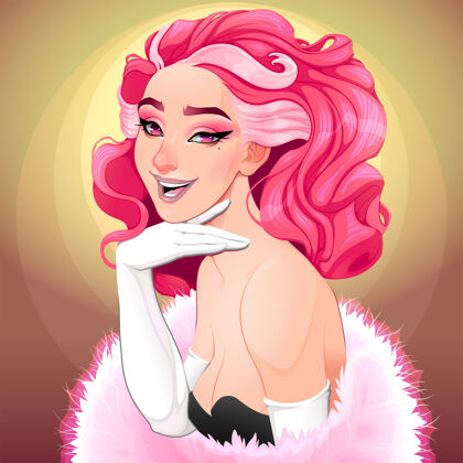 发型粉红色头发的女主角的画像肖像女演员女性