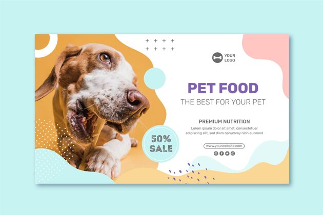 印刷品动物食品横幅模板狗现成的印刷品宠物
