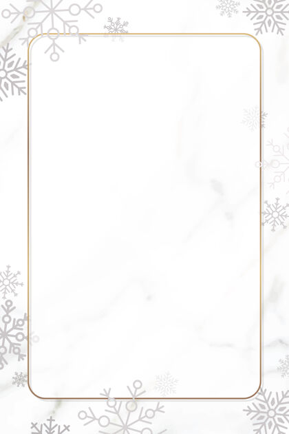 背景白色背景上的雪花圣诞框架设计传统美丽平面