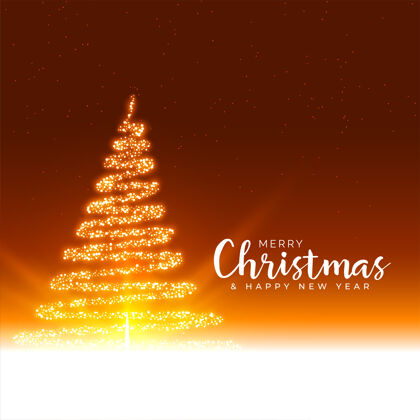 背景圣诞快乐 圣诞树闪闪发光庆祝冬天节日