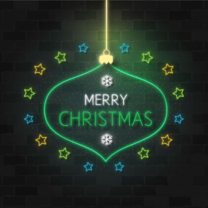 圣诞节霓虹灯圣诞快乐模板问候霓虹灯圣诞快乐
