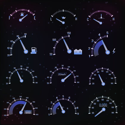 指示器黑暗的速度表接口设置数字汽油汽油