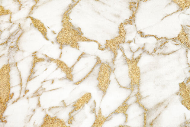 光滑抽象的白色和黄色大理石纹理石材图案地板