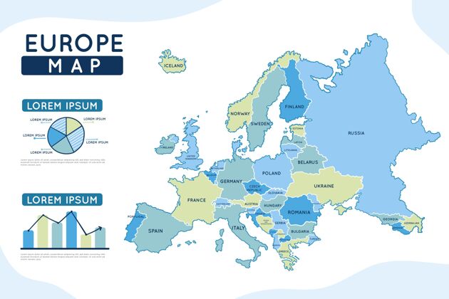 分析手绘欧洲地图信息图地图手绘信息