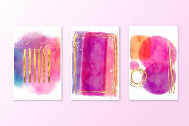 创意收集水彩封面生动的色彩粉彩抽象收藏