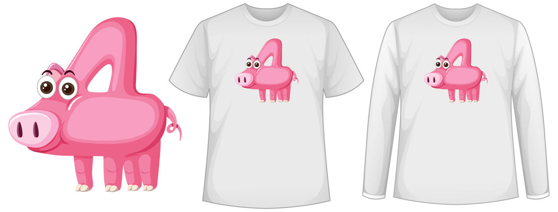 学习一套四号猪的两种衬衫动物园数学学习