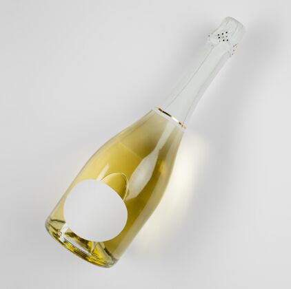 年带模型的香槟瓶快乐节日模型