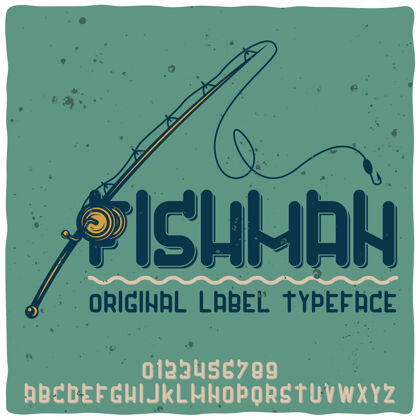 手工制作复古字母字体名为fishman脚本风格冥想