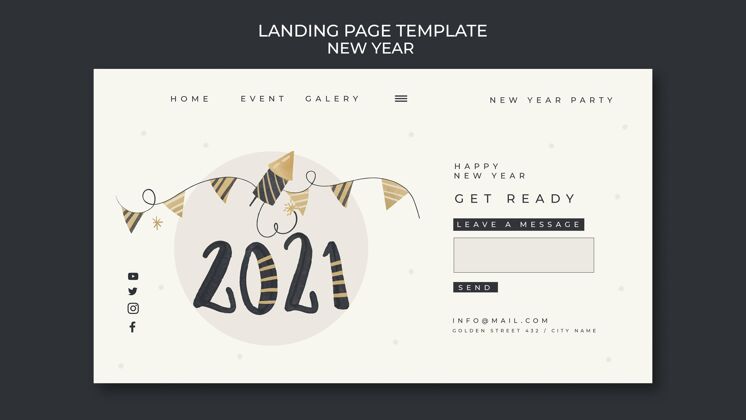 模板新年概念登陆页模板2021页节日