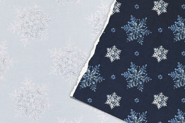 冰蓝色圣诞雪花撕碎的纸 由威尔逊本特利摄影混音北极清晰雪